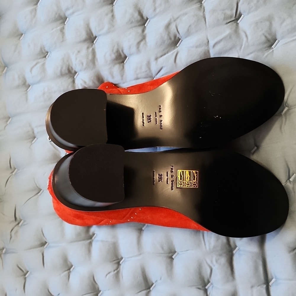 Rag & Bone Boots. Willow Studboot. Red Suede - image 4